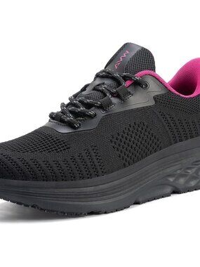 Women's Black-Rose Non Slip Shoes Water Canva Resistant Walking Sneakers Shoes